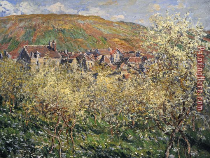 Claude Monet Plum Trees In Blossom At Vetheuil